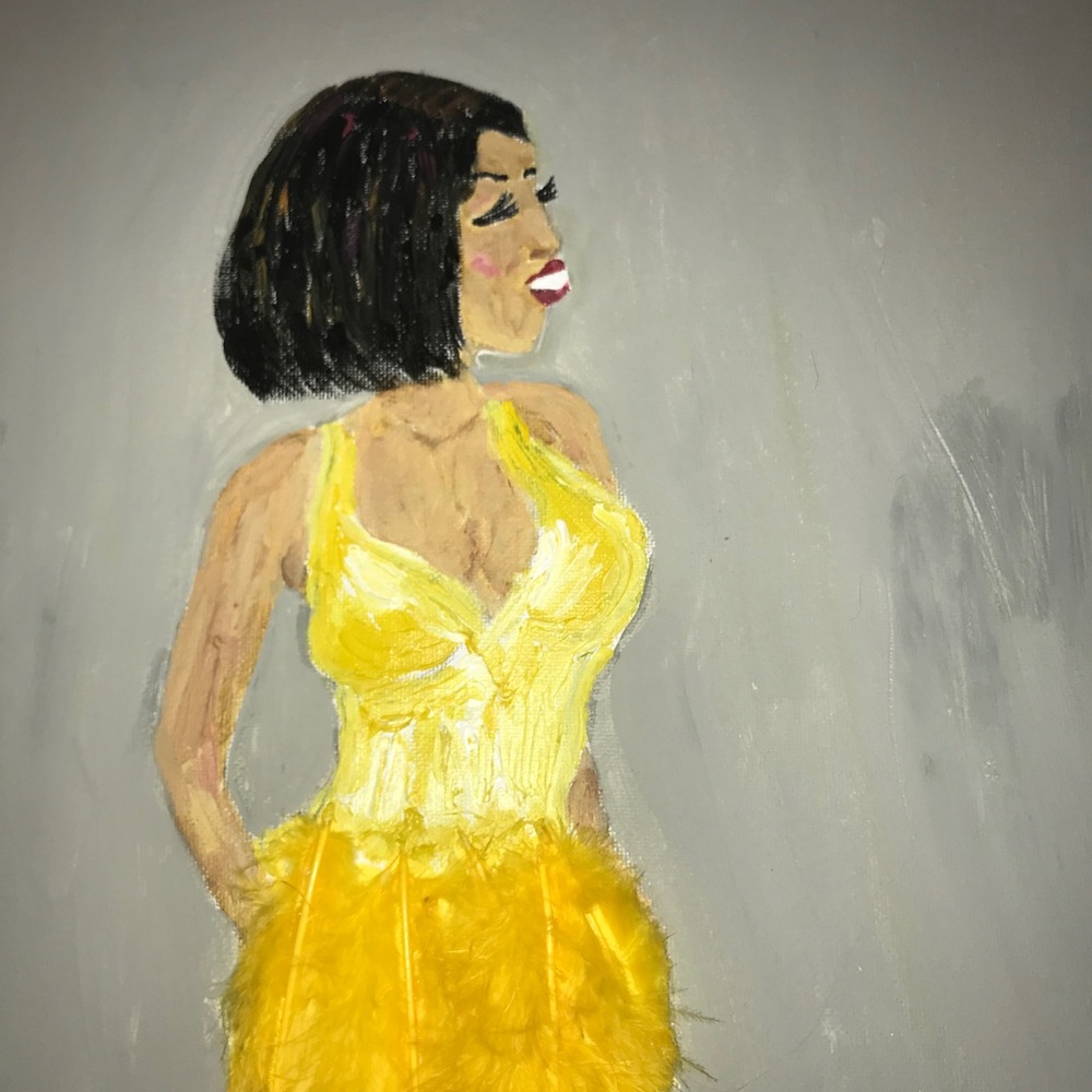 African American Woman, Girl Oil and Acrylic - Picture 3 of 5